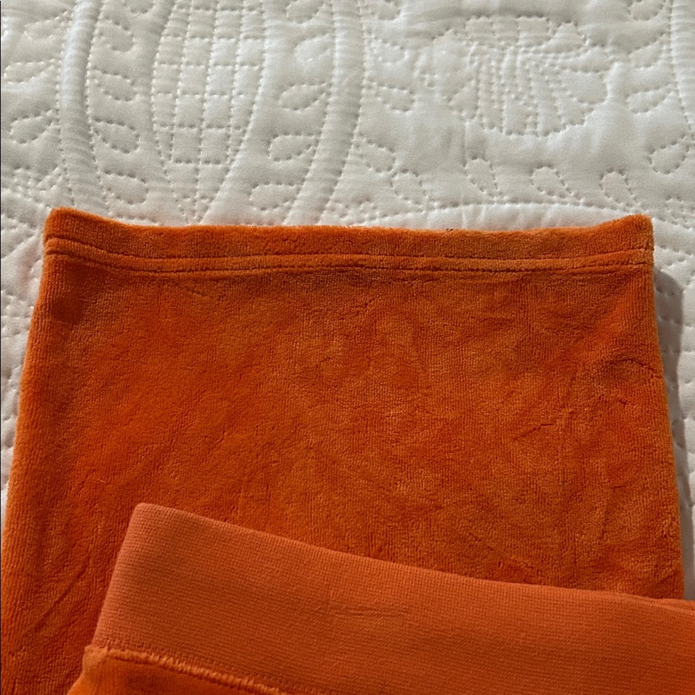 Juicy Couture Orange Velour pocket pants sz:M - Picture 5 of 10
